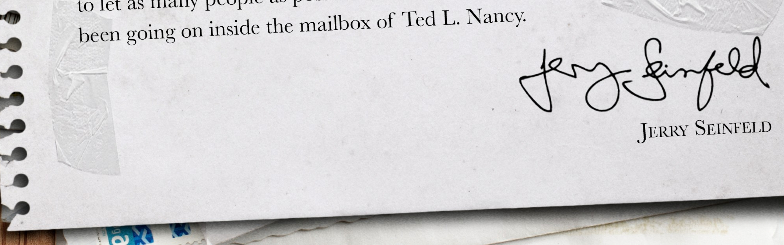 A Letter From Jerry Seinfeld